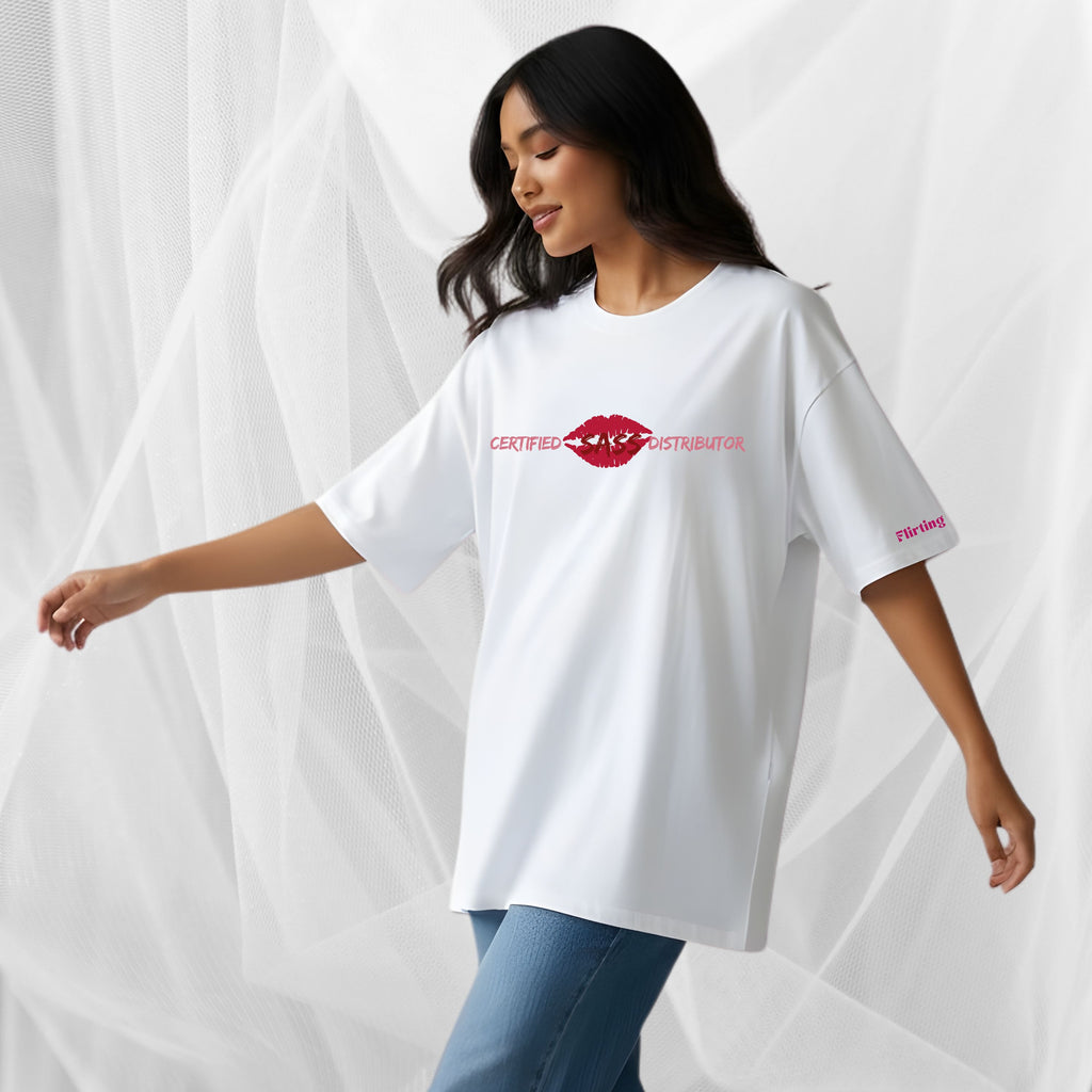 The Sass Distributor - White Oversized T-shirt